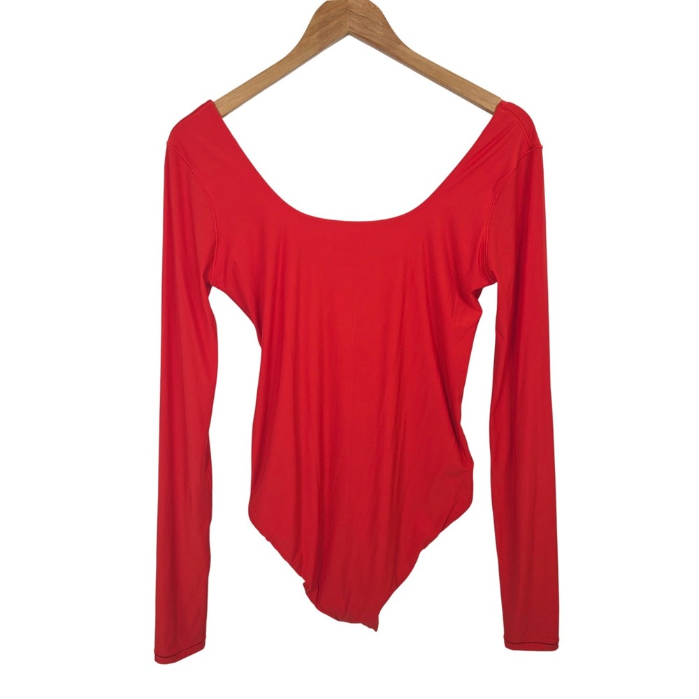 Aerie Smoothez Red Long Sleeve Scoop Neck Bodysuit XL NWT